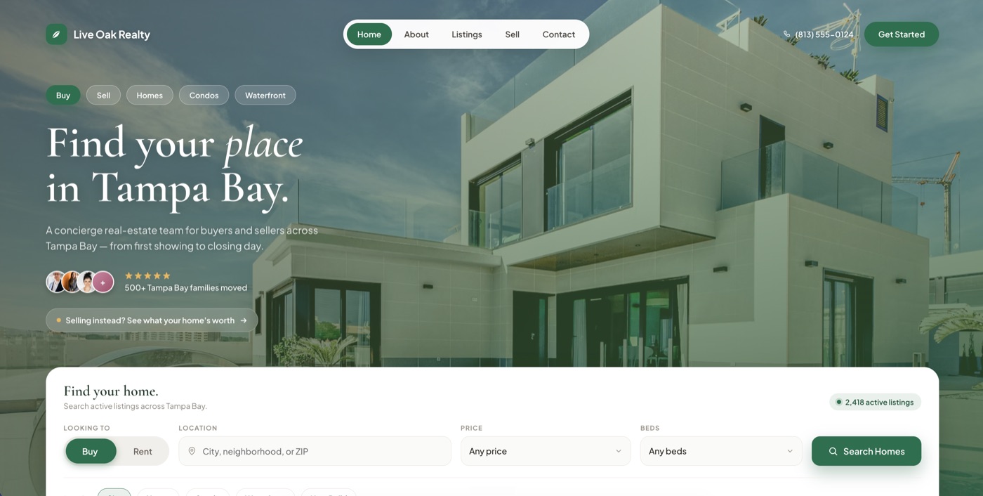 Bayshore Realty Group, a Tampa real estate site design by Skylift